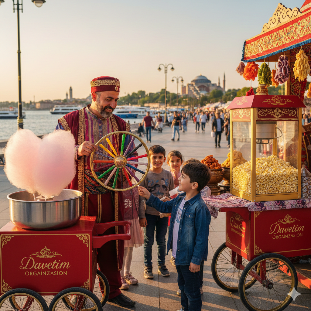 İstanbul pamuk şeker ve patlamış mısır arabası kiralama hizmeti