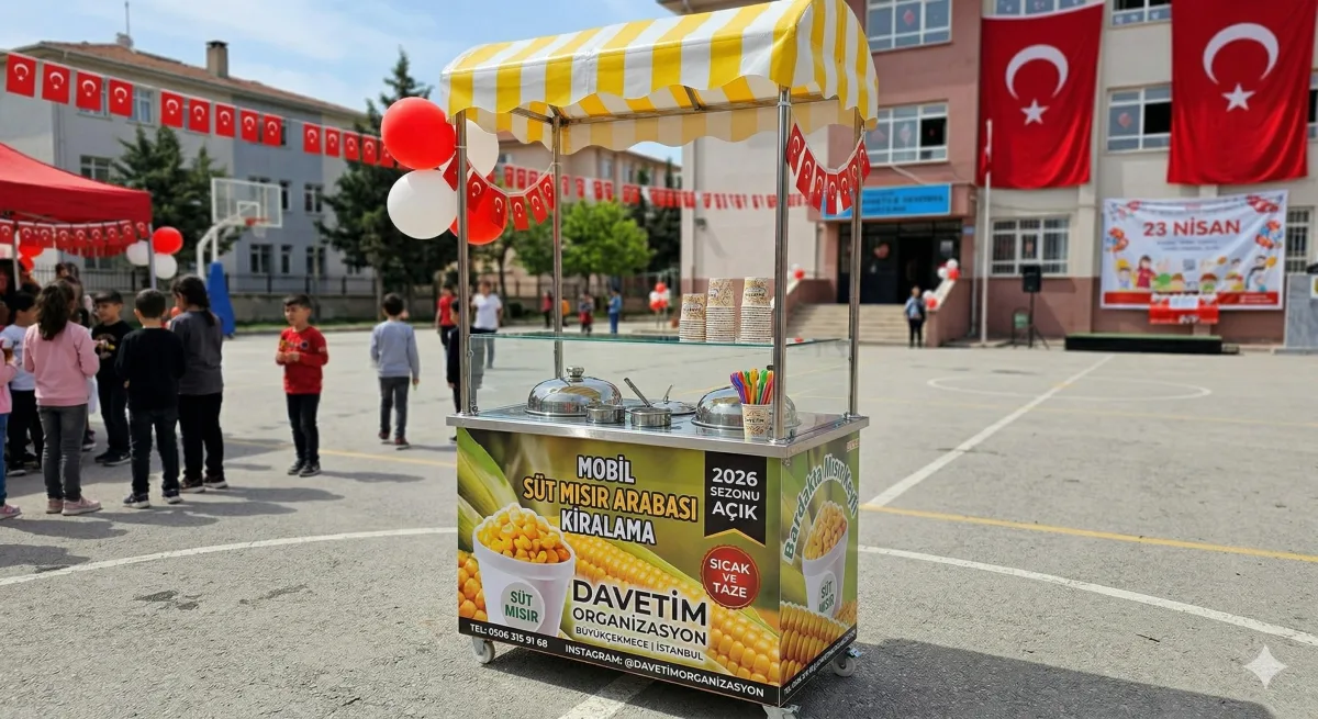 Süt Mısır-Bardak Mısır Arabası Kiralama